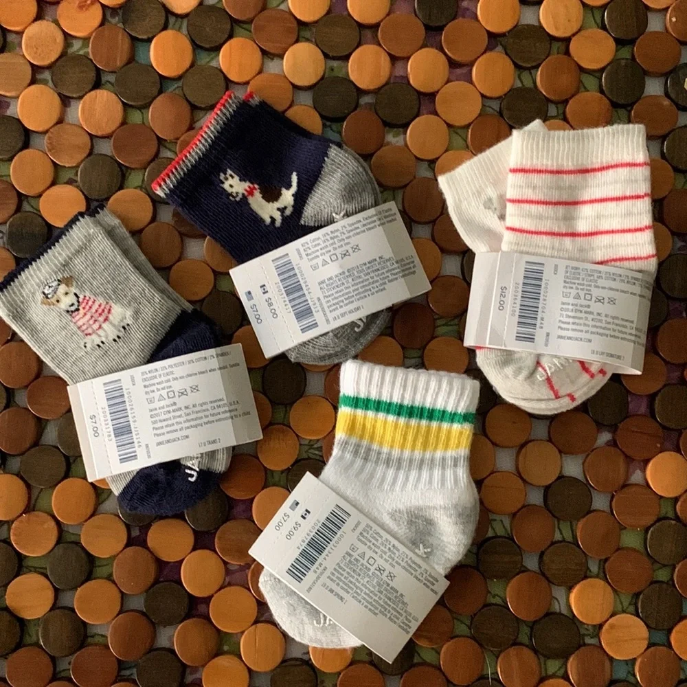 Janie and Jack Baby Boy Bundle 5 Pairs of Socks